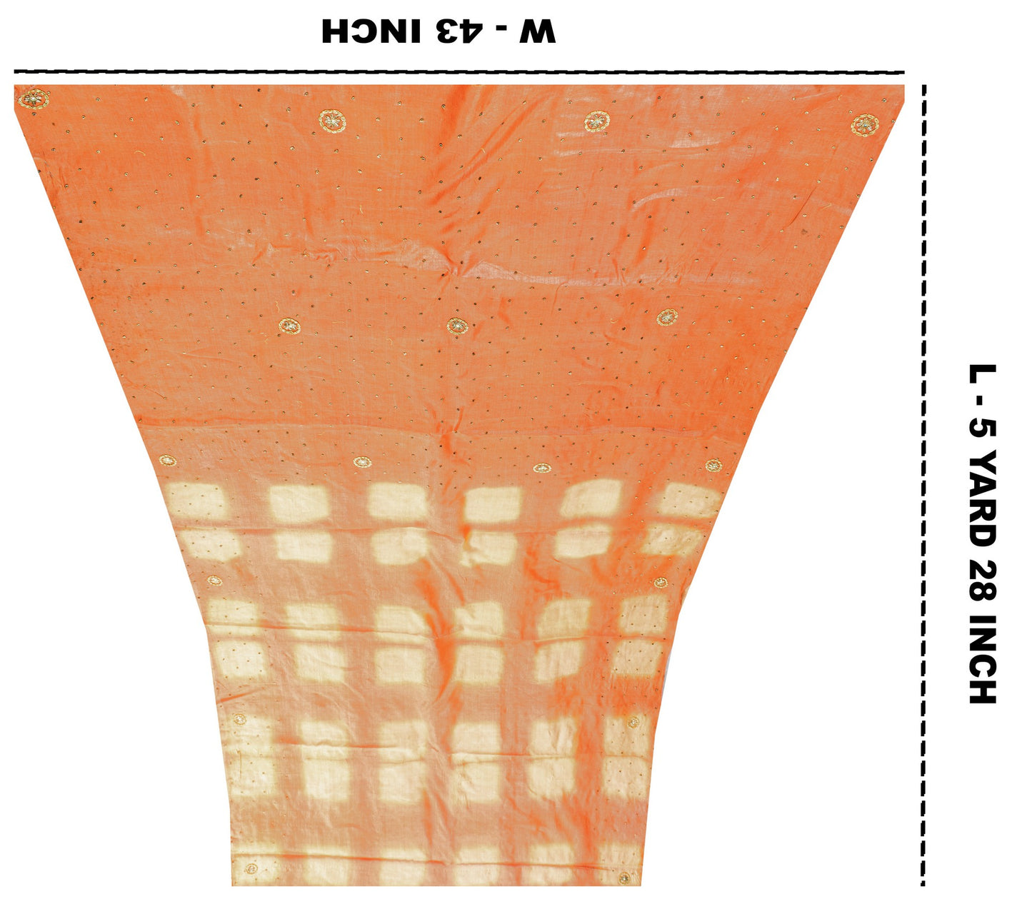 Sanskriti Vintage Peach Pure Silk Saree Hand Beaded Zardozi Sari 5.5+YD Fabric