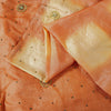 Sanskriti Vintage Peach Pure Silk Saree Hand Beaded Zardozi Sari 5.5+YD Fabric