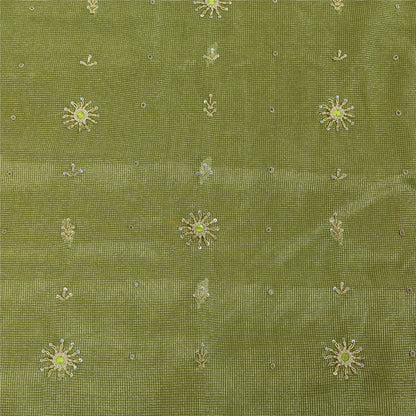 Sanskriti Vintage Dark Red Sarees Art Silk Hand Beaded Woven Craft Fabric Sari