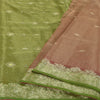 Sanskriti Vintage Dark Red Sarees Art Silk Hand Beaded Woven Craft Fabric Sari