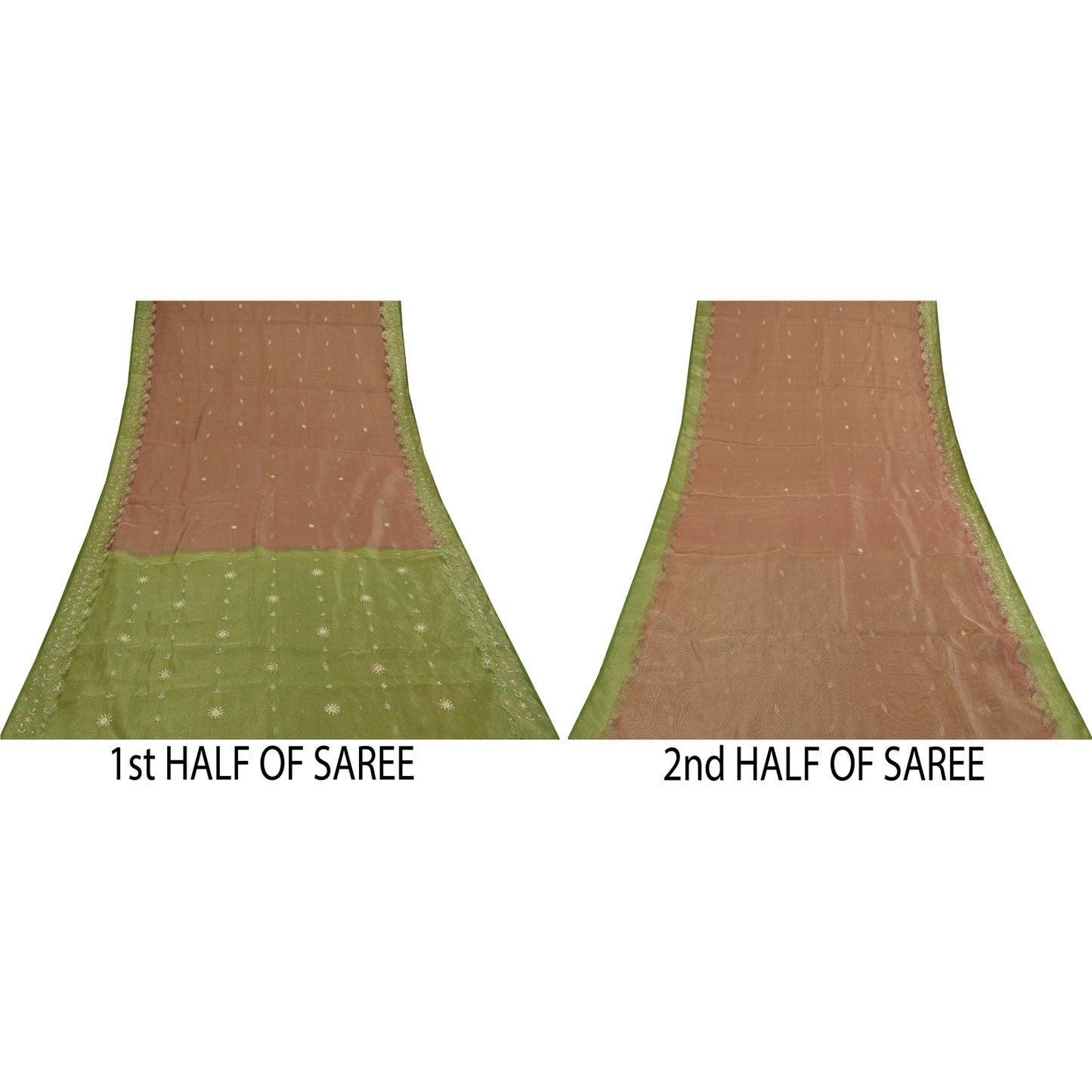 Sanskriti Vintage Dark Red Sarees Art Silk Hand Beaded Woven Craft Fabric Sari