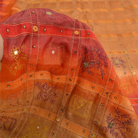 Sanskriti Vintage Multicolor Sarees Pure Silk Hand Beaded Fabric Premium Sari