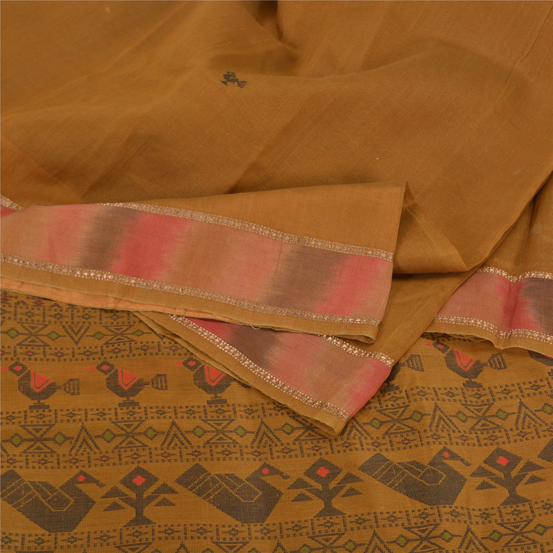 Sanskriti Vintage Indian Sari Pure Silk Woven Sarees Green Craft Decor Fabric