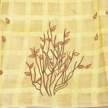 Sanskriti Vintage Beige Sarees Pure Silk EmbroiderY Woven 5+YD Sari Craft Supply