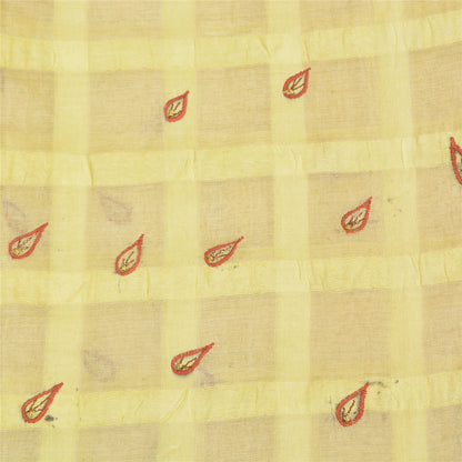 Sanskriti Vintage Beige Sarees Pure Silk EmbroiderY Woven 5+YD Sari Craft Supply