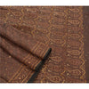 Sanskriti Vintage Brown Saree Art Silk Hand Beaded Woven Craft Fabric Cultural Sari