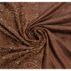 Sanskriti Vintage Brown Saree Art Silk Hand Beaded Woven Craft Fabric Cultural Sari