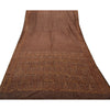 Sanskriti Vintage Brown Saree Art Silk Hand Beaded Woven Craft Fabric Cultural Sari