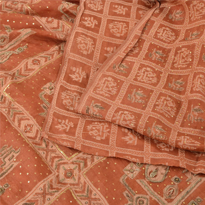 Sanskriti Vintage Sarees Pure Organza Silk Hand Beaded Woven Craft Fabric Sari
