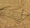 Sanskriti Vintage Indian Saree 100% Pure Silk Brown Woven Cultural Sustainable Fabric Sari