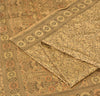 Sanskriti Vintage Indian Saree 100% Pure Silk Brown Woven Cultural Sustainable Fabric Sari