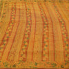 Sanskrit Vintage Yellow Saree Pure Crepe Silk Hand Beaded Printed Fabric Sari