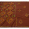 Sanskriti Vintage Brown Saree Art Silk Hand Embroidered Premium Sari Fabric