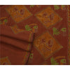 Sanskriti Vintage Brown Saree Art Silk Hand Embroidered Premium Sari Fabric