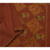 Sanskriti Vintage Brown Saree Art Silk Hand Embroidered Premium Sari Fabric
