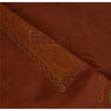 Sanskriti Vintage Brown Saree Art Silk Hand Embroidered Premium Sari Fabric