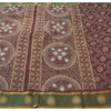 Sanskriti Vintage Dark Red Sarees Art Silk Painted 5YD Craft Fabric Premium Sari