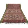 Sanskriti Vintage Dark Red Sarees Art Silk Painted 5YD Craft Fabric Premium Sari