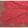 Sanskriti Vintage Sarees Georgette Hand Beaded Paint Fabric Ethnic Premium Sari