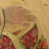 Sanskriti Vintage Cream Sarees Blend Cotton Hand Bead Zari Sari 5+YDCraft Fabric