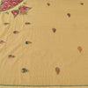 Sanskriti Vintage Cream Sarees Blend Cotton Hand Bead Zari Sari 5+YDCraft Fabric