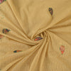 Sanskriti Vintage Cream Sarees Blend Cotton Hand Bead Zari Sari 5+YDCraft Fabric