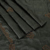 Sanskriti Vintage Dark Gray Sarees Pure Silk Hand Beaded Sari 5+yd Craft Fabric