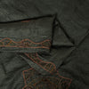 Sanskriti Vintage Dark Gray Sarees Pure Silk Hand Beaded Sari 5+yd Craft Fabric