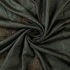 Sanskriti Vintage Dark Gray Sarees Pure Silk Hand Beaded Sari 5+yd Craft Fabric