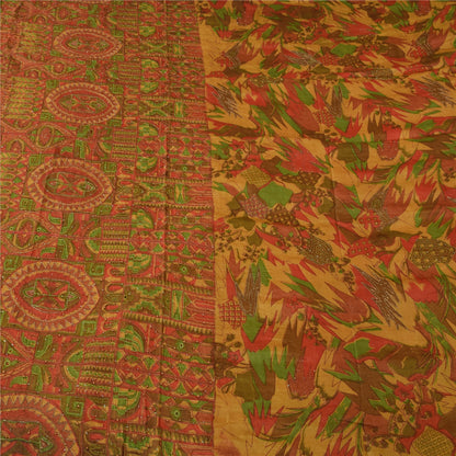 Sanskriti Vintage Indian Sarees Pure Silk Hand Beaded Ethnic Sari Craft Fabric