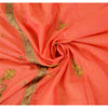 Sanskriti Vintage Indian Peach Sarees Cotton Silk Hand Beaded Sari Craft Fabric