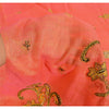 Sanskriti Vintage Indian Peach Sarees Cotton Silk Hand Beaded Sari Craft Fabric