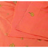 Sanskriti Vintage Indian Peach Sarees Cotton Silk Hand Beaded Sari Craft Fabric