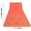 Sanskriti Vintage Indian Peach Sarees Cotton Silk Hand Beaded Sari Craft Fabric