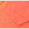 Sanskriti Vintage Indian Peach Sarees Cotton Silk Hand Beaded Sari Craft Fabric