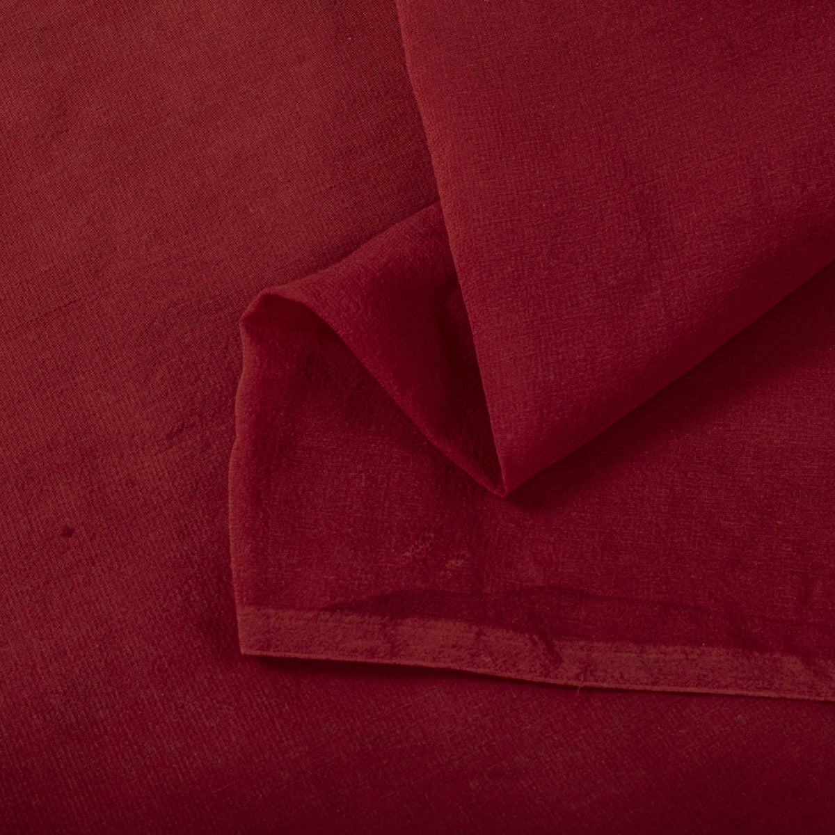 Sanskrit Vintage Hand Beaded Woven Blend Georgette Saree Red Sari Craft Fabric