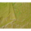 Sanskriti Vintage Green Sarees Art Silk Hand Beaded Craft Fabric Cultural Sari