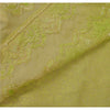 Sanskriti Vintage Green Sarees Art Silk Hand Beaded Craft Fabric Cultural Sari