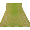 Sanskriti Vintage Green Sarees Art Silk Hand Beaded Craft Fabric Cultural Sari