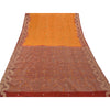 Sanskriti Vintage Saffron Sarees Georgette Embroidered Woven Craft Fabric Sari