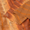 Sanskriti Vintage Brown Sarees Pure Silk Hand Beaded Premium Craft Fabric Sari