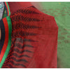 Sanskriti Vintage Green/Red Sarees Pure Georgette Hand Beaded Fabric Craft Sari