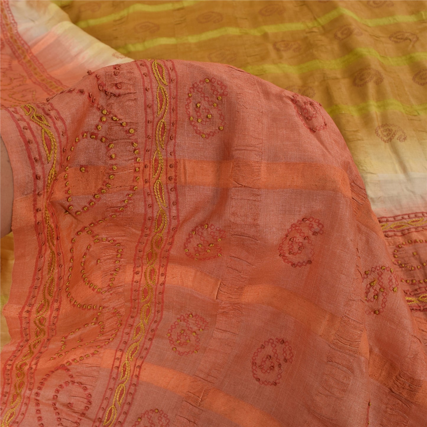 Sanskriti Vintage Sarees Pure Silk Hand Embroidered Printed Premium Fabric Sari