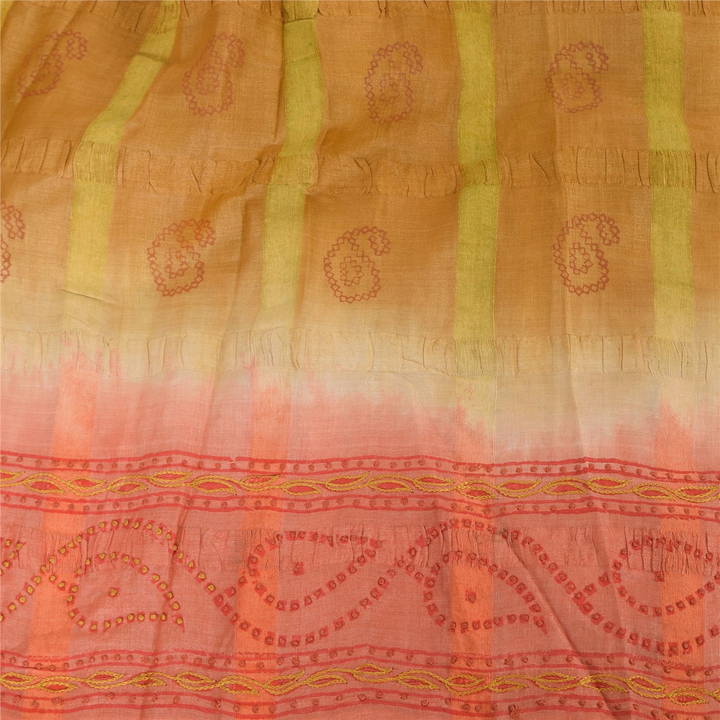 Sanskriti Vintage Sarees Pure Silk Hand Embroidered Printed Premium Fabric Sari