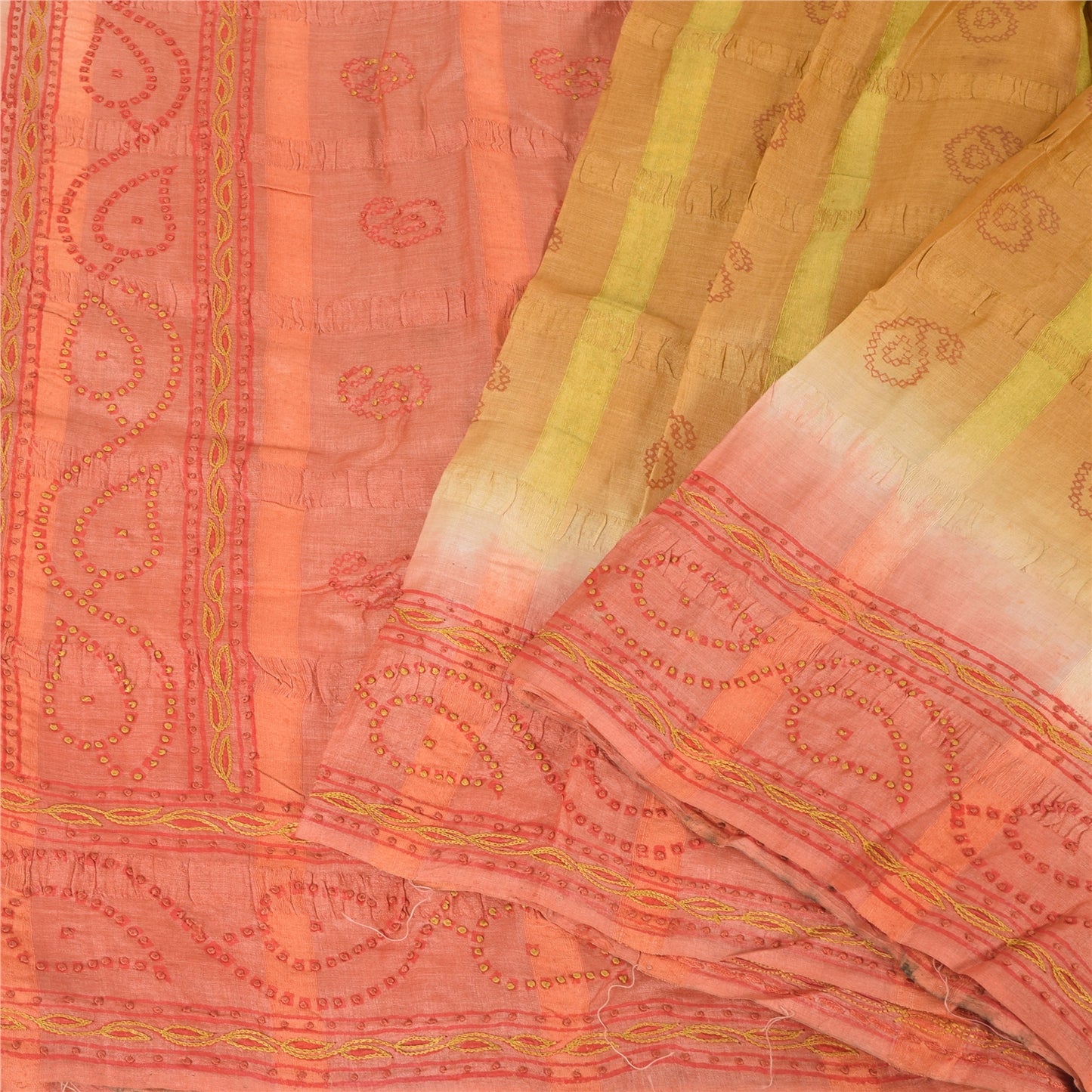 Sanskriti Vintage Sarees Pure Silk Hand Embroidered Printed Premium Fabric Sari