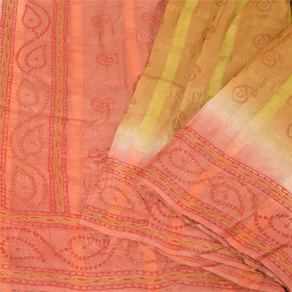 Sanskriti Vintage Sarees Pure Silk Hand Embroidered Printed Premium Fabric Sari