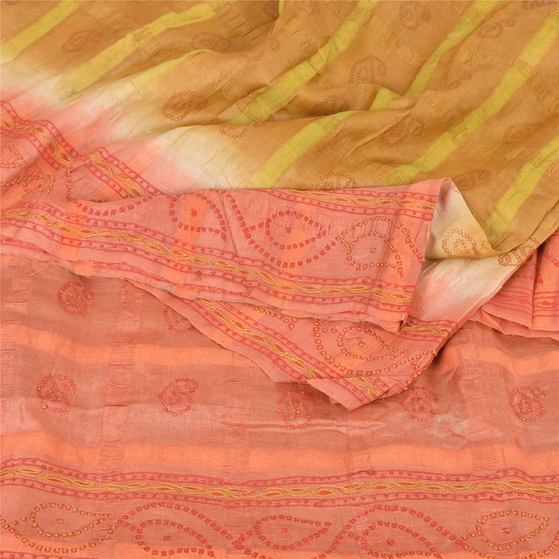 Sanskriti Vintage Sarees Pure Silk Hand Embroidered Printed Premium Fabric Sari