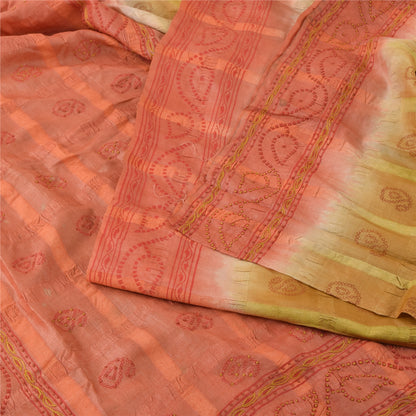Sanskriti Vintage Sarees Pure Silk Hand Embroidered Printed Premium Fabric Sari