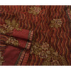 Vintage Saree Art Silk Hand Beaded Red Craft Fabric 5 YD Premium Sari
