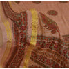 Sanskriti Vintage Mauve Sarees Art Silk Hand Beaded Ethnic Sari 5yd Craft Fabric